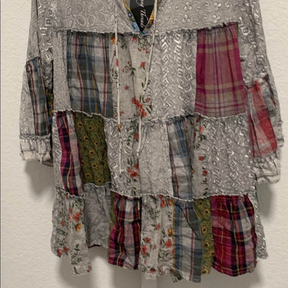 Young Threads Boho Patchwork Tunic Top - Picture 5 of 10